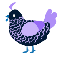 A tumblr and lilac chicken with a lace pattern