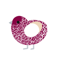 Big Mommy, a maroon and cream chicken with a double-lace pattern