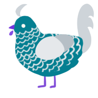 A sea and mist chicken with a lace pattern
