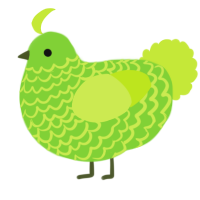 A grass and lime chicken with a lace pattern