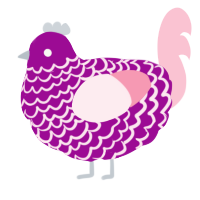 A plum and rose chicken with a lace pattern