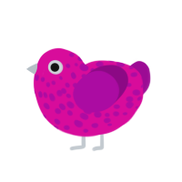 (unnamed), a fuchsia and plum chicken with a speckle pattern