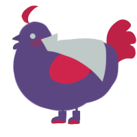 A overcast and crimson chicken