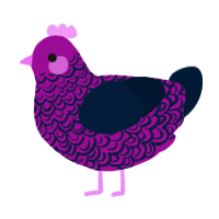 A plum and tumblr chicken with a double-lace pattern