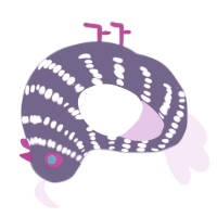 cheshire, a overcast and lavender chicken with a bar pattern