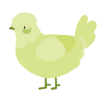 A lemon chicken with a head pattern