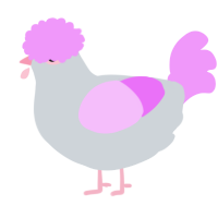 A mist and lavender chicken