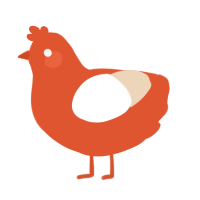 A vermilion and cream chicken