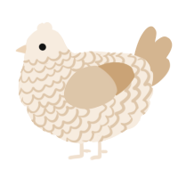 A cream and beige chicken with a lace pattern