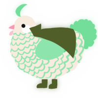 A cream and spring chicken with a lace pattern