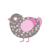 (unnamed), a ash and pink chicken with a speckle pattern