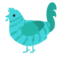 Lagoon, a aqua and turquoise chicken with a bar pattern