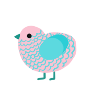 (unnamed), a rose and aqua chicken with a lace pattern