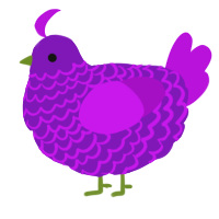 A violet and amethyst chicken with a lace pattern