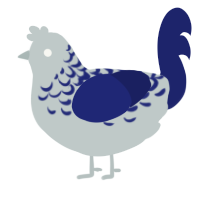 Riverbank, a silver and navy chicken with a half-lace pattern