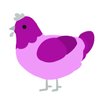 plumrose, a lavender and plum chicken with a head pattern