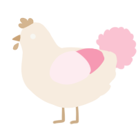 A cream and rose chicken