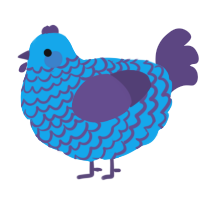 A sky and overcast chicken with a lace pattern