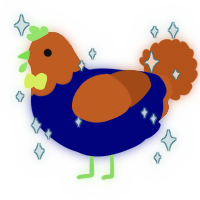 A navy and brown chicken with a head pattern