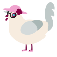 A cream and silver chicken