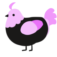 A sable and lavender chicken with a head pattern