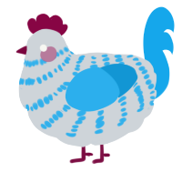 A mist and sky chicken with a bar pattern