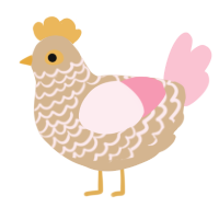 A beige and rose chicken with a lace pattern