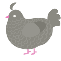 A ash chicken with a lace pattern