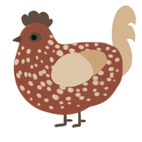 A russet and beige chicken with a speckle pattern