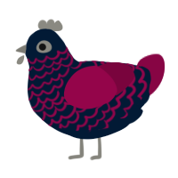 Rose Petal, a tumblr and maroon chicken with a lace pattern