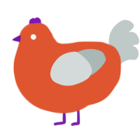 A vermilion and silver chicken