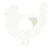 A white chicken with a lace pattern