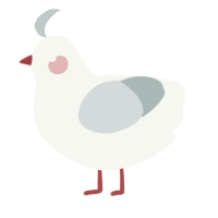 A white and silver chicken