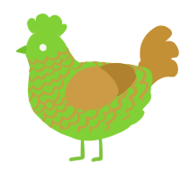 A grass and gold chicken with a lace pattern