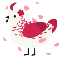 A white and crimson chicken with a half-lace pattern