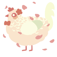 A rose and silver chicken with a half-lace pattern