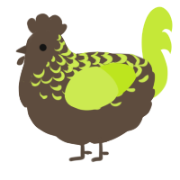 A bark and lime chicken with a half-lace pattern