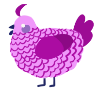 A lavender and plum chicken with a lace pattern