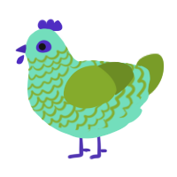 (unnamed), a mint and chartreuse chicken with a lace pattern