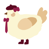 A cream and beige chicken