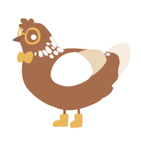 A brown and cream chicken with a neck-speckle pattern