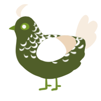 A olive and cream chicken with a half-lace pattern
