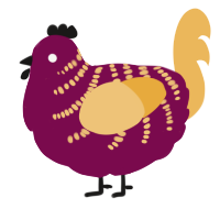 A wine and honey chicken with a half-bar pattern
