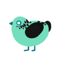 GetInto Hypnosis Mic, a mint and black chicken with a neck-speckle pattern