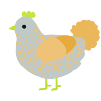 A silver and honey chicken with a speckle pattern