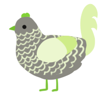 A ash and apple chicken with a lace pattern