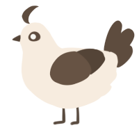 A cream and bark chicken