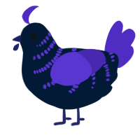 A tumblr and indigo chicken with a half-bar pattern