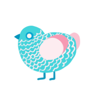 GetInto Hypnosis Mic, a aqua and rose chicken with a lace pattern