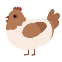 A cream and brown chicken with a head pattern